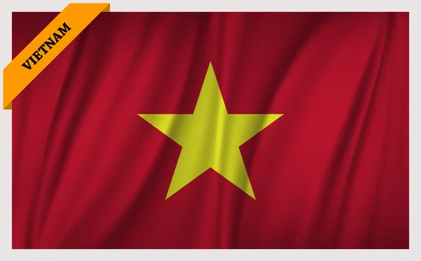 Государственный флаг Вьетнама - размахивание изданием — стоковый вектор