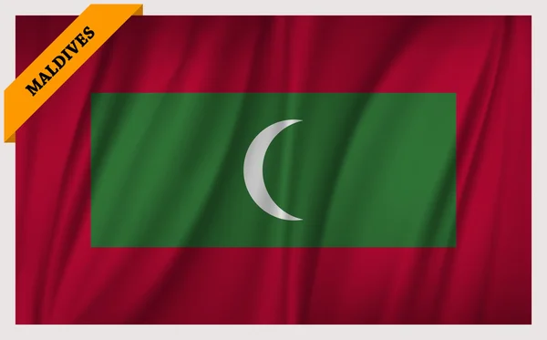 Государственный флаг Мальдив - размахивая изданием — стоковый вектор