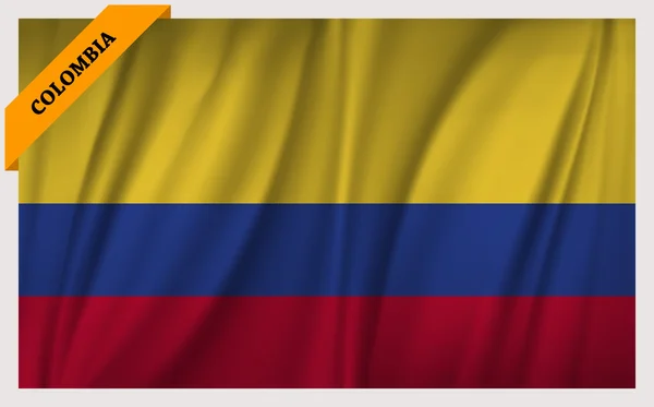 哥伦比亚-挥舞着版的国旗 — 图库矢量图片