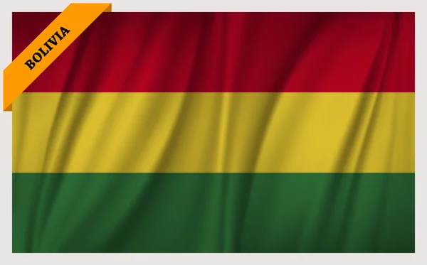 Bandera Nacional de Bolivia - edición ondeante — Archivo Imágenes Vectoriales
