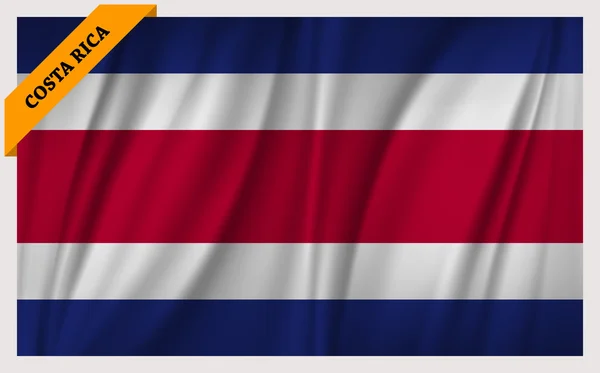 コスタリカ - 手を振っている版の国旗 — ストックベクタ