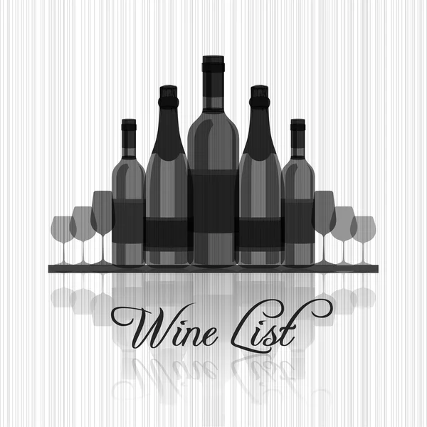 메뉴-간단한 버전에 대 한 와인 리스트 — 스톡 벡터