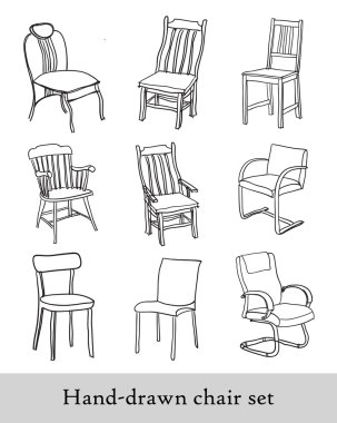 Çizilmiş sandalye seti
