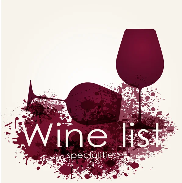 戴着红色眼镜，浮肿的设计葡萄酒列表菜单 — 图库矢量图片