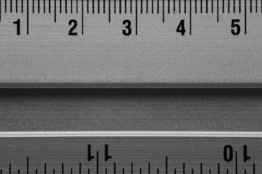 Santimetre ve inç ölçekli alüminyum cetvel