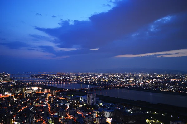 Visão noturna de Osaka — Fotografia de Stock