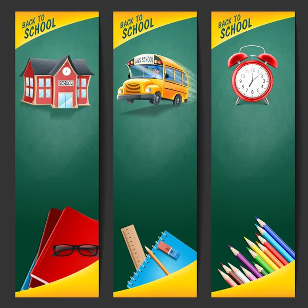 Terug naar school banners set — Stockvector