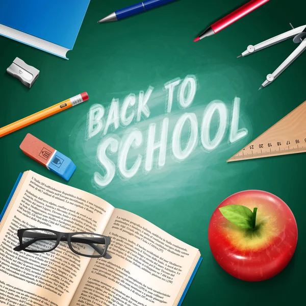 Volver al concepto de educación escolar — Vector de stock