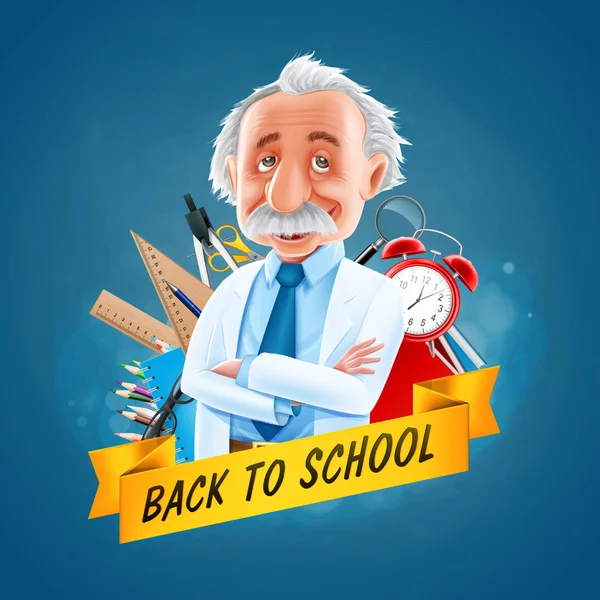 Terug naar school banner — Stockvector