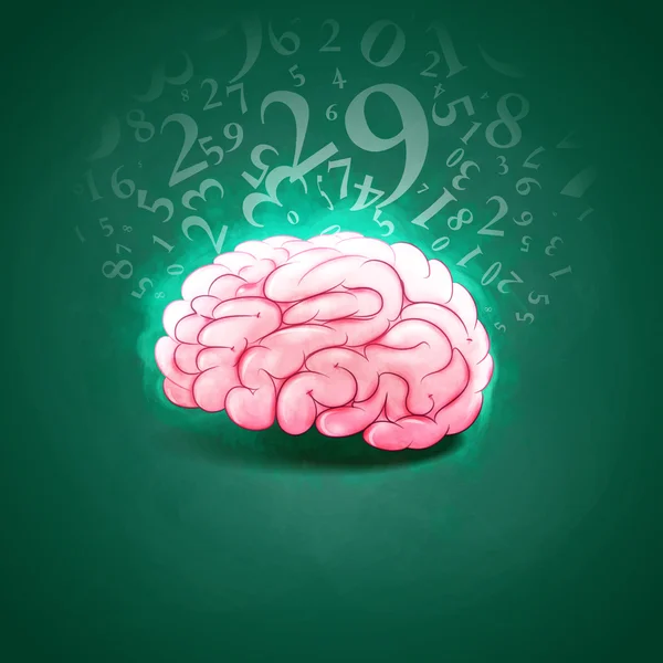 Banner cerebro y números — Archivo Imágenes Vectoriales