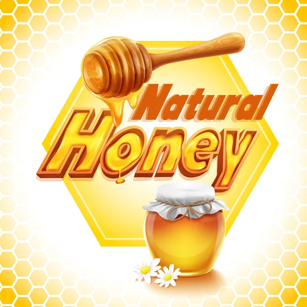 Natural honey banner — Stock Vector