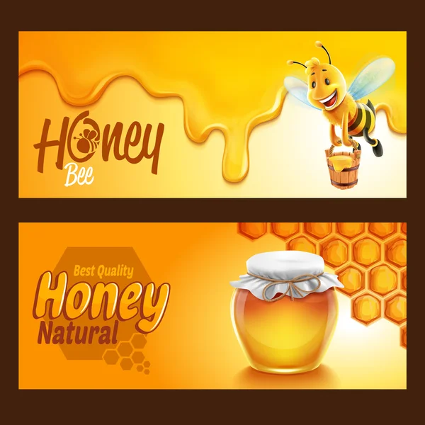 Rahmen mit Honigprodukt — Stockvektor