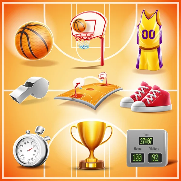 Equipo de baloncesto — Vector de stock