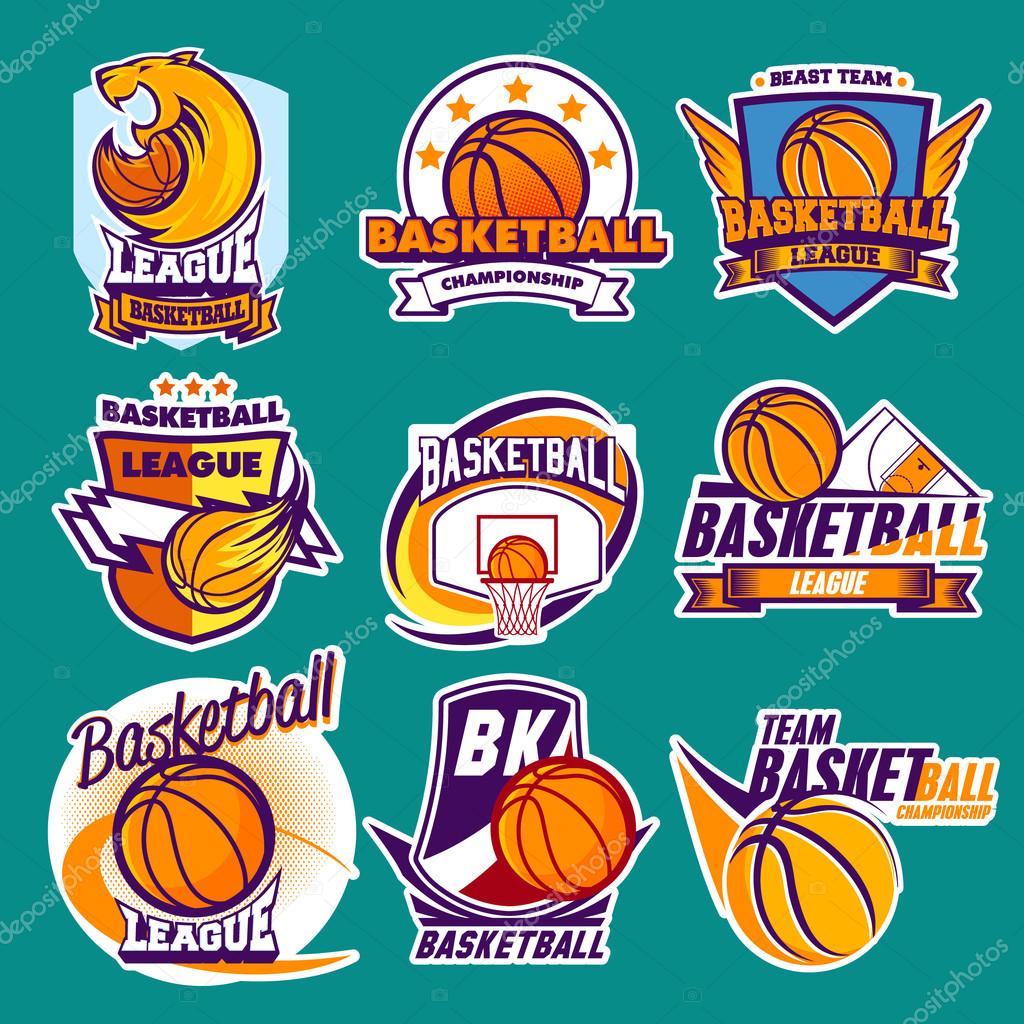 Logotipos de basquet imágenes de stock de arte vectorial | Depositphotos