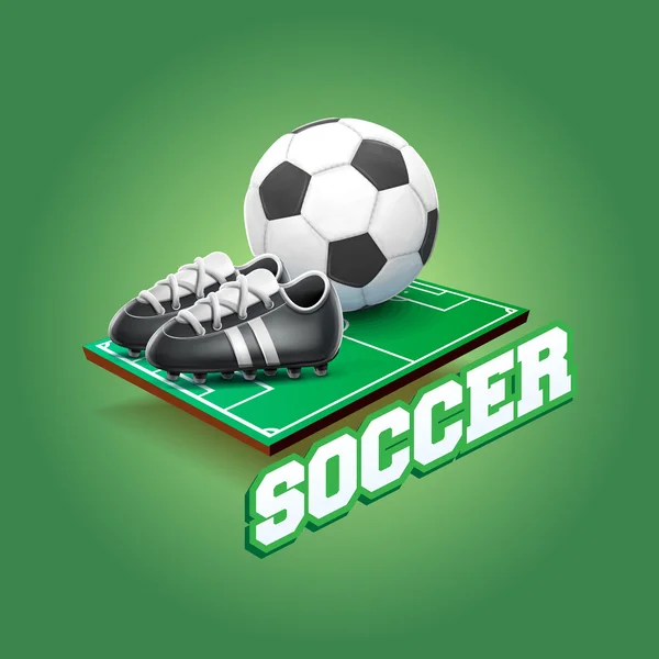 Soccer green banner — Stock Vector