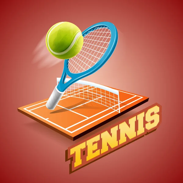 Luminoso banner tennis — Vettoriale Stock