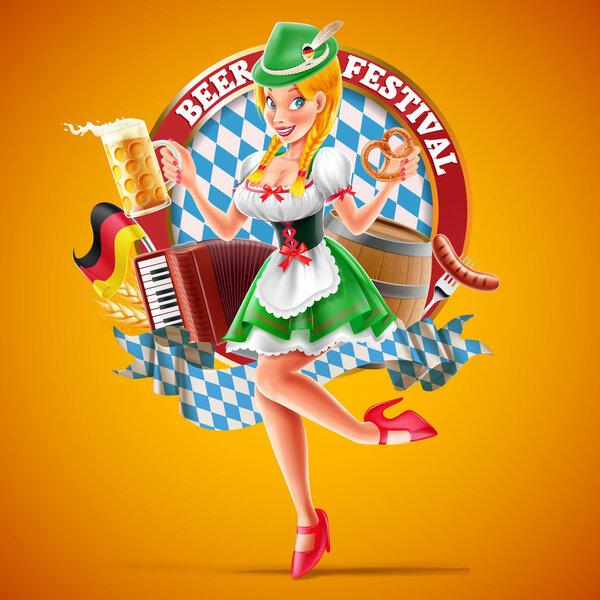 тироль девушка с пивом
