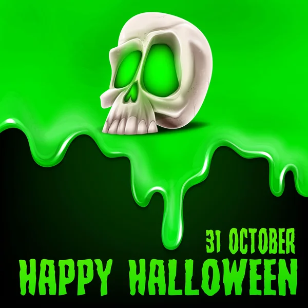 Cartel de Halloween con cráneo — Archivo Imágenes Vectoriales