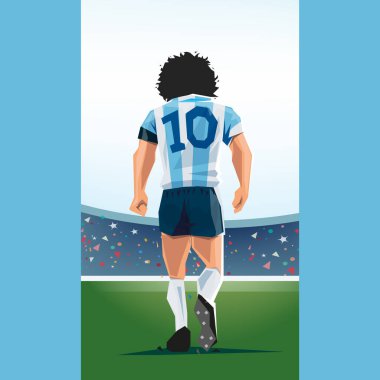 Futbol ya da futbol forması giyen bir adamın vektör çizimi