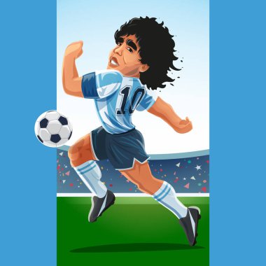 Futbol ya da futbol forması giyen bir adamın vektör çizimi