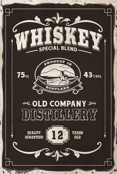 Stary Plakat Whiskey Vintage Grafika — Wektor stockowy