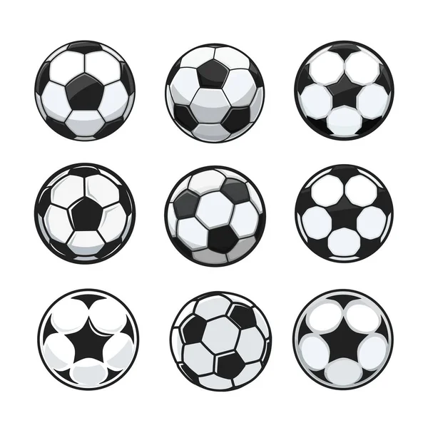 Σύνολο Μπάλα Ποδοσφαίρου Ποδόσφαιρο Μπάλες Και Άλλα Διανυσματικά Αντικείμενα — Διανυσματικό Αρχείο