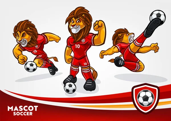 Ensemble Lions Pour Équipe Championne Football — Image vectorielle