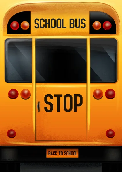 Een Schoolbus Icoon Eenvoudige Illustratie Van Het Openbaar Vervoer — Stockvector