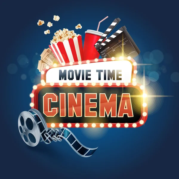 Sign for movie time background — Stock Vector