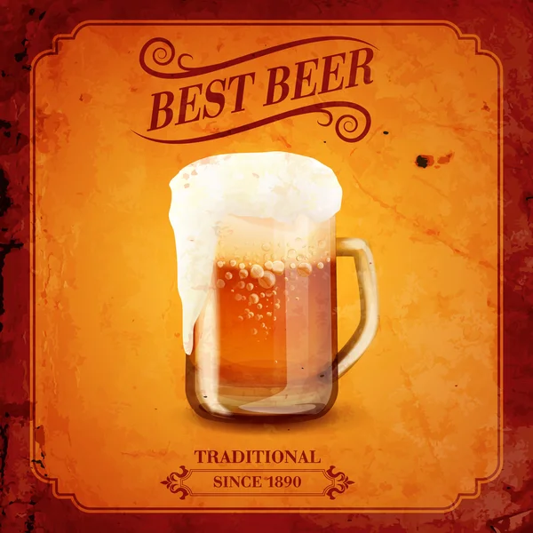 Zimną szklanką piwa — Wektor stockowy