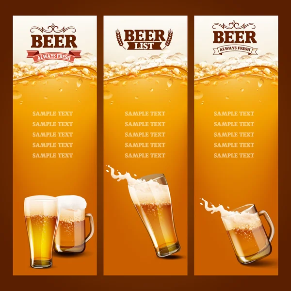 Beer list for bar — Stock Vector