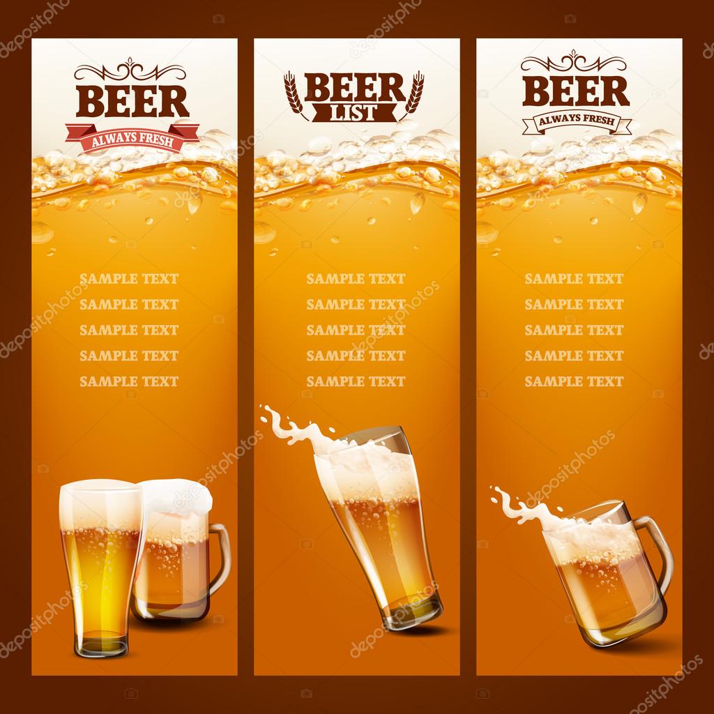 Beer list for bar backgrounds