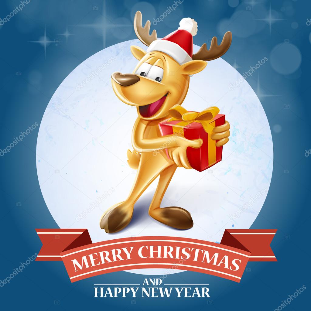 Merry christmas reindeer,vector