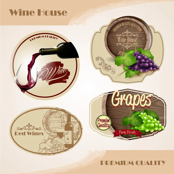 Abstract wine badges — Stock Vector