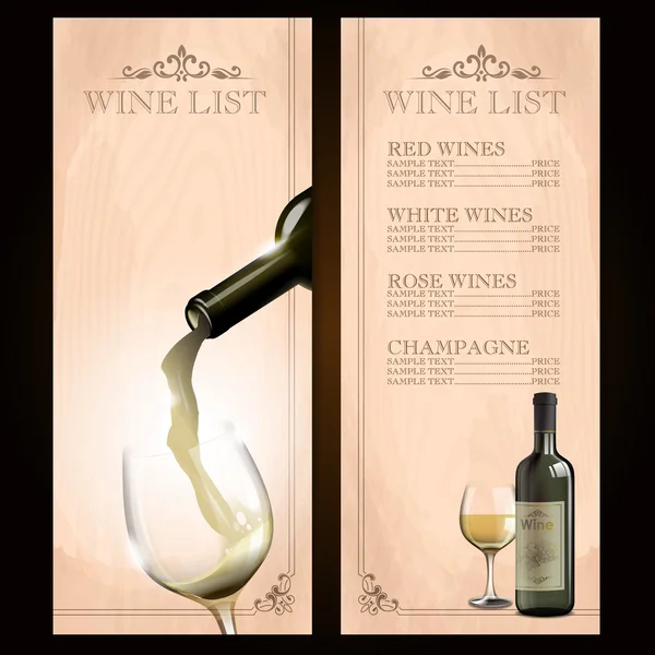 Savoureux menu de vin — Image vectorielle