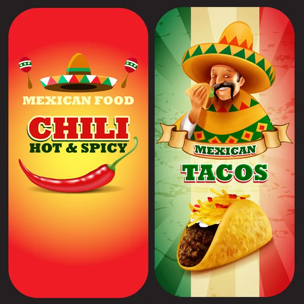 Taco CHILI MEKSIK - Stok Vektor