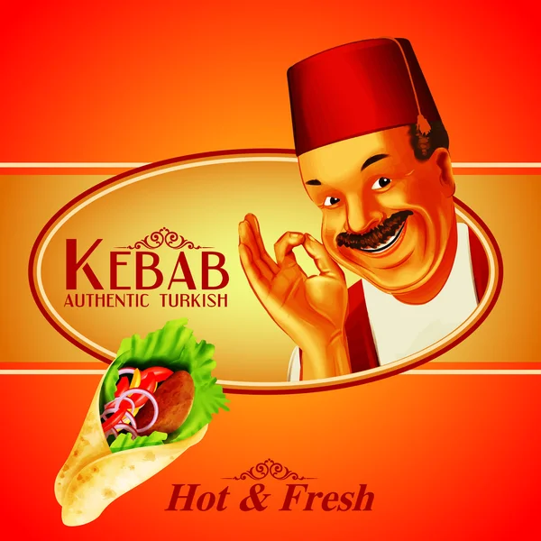 Kebab premium med man — Stock vektor