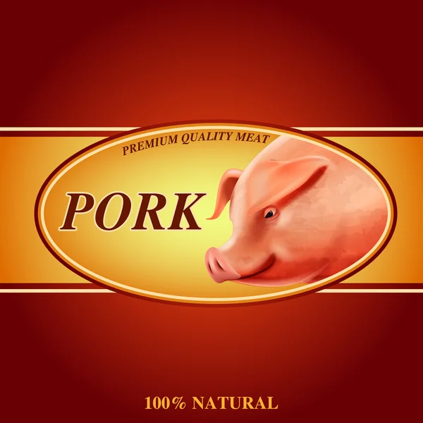 Fondo cartel de cerdo — Vector de stock