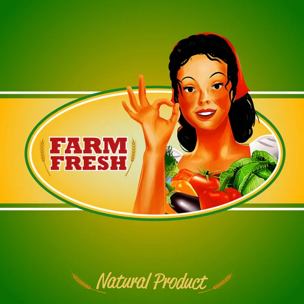 Vrouw banner agricolture product — Stockvector