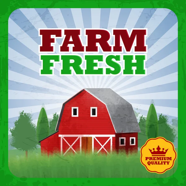 Bauernhof mit frischem Hintergrund — Stockvektor