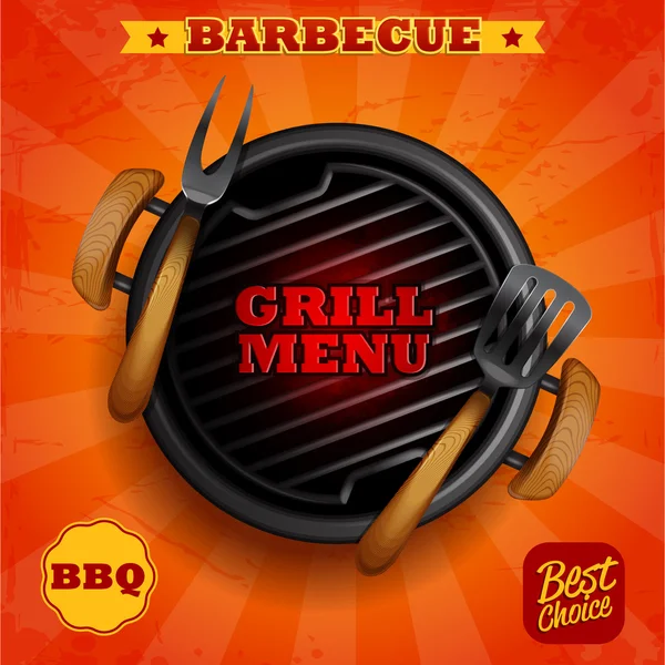 Grill meny grill — Stock vektor