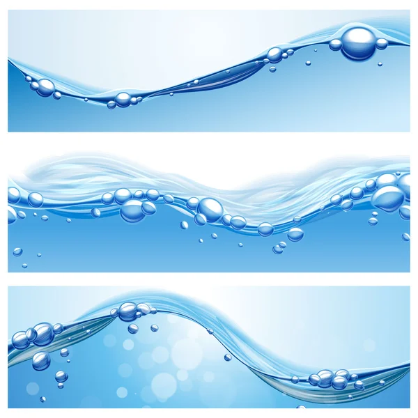 Golven water banners — Stockvector