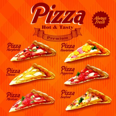 Menü pizza vintage