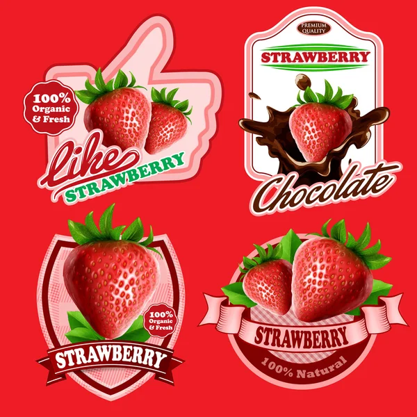 Strawberries  food banners — Stock Vector