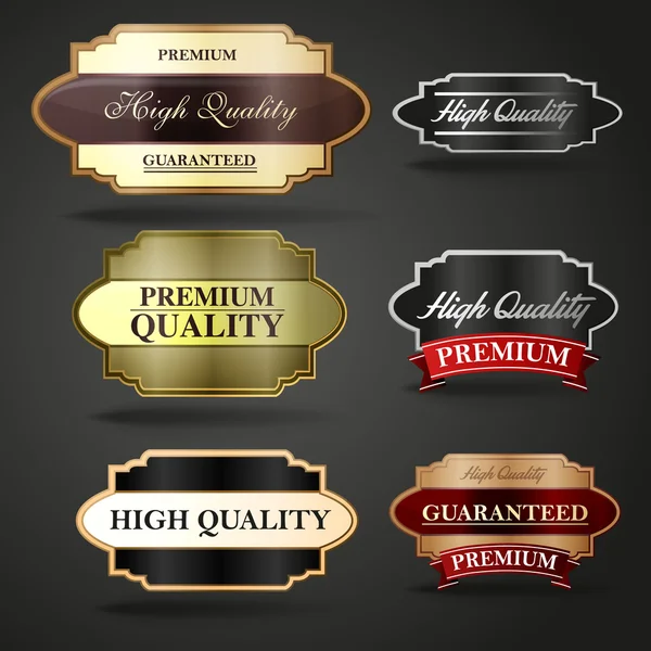 Colección insignias de calidad — Vector de stock