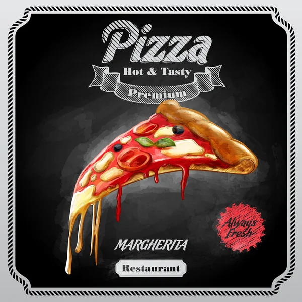 Pizza Margherita Hintergrund — Stockvektor