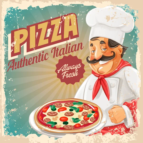 Pizza Italien cook — Stock vektor