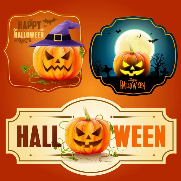 Gelukkig halloween posters — Stockvector