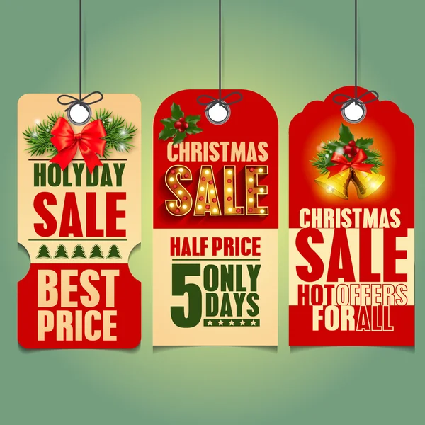 Venda de Natal Etiquetas — Vetor de Stock