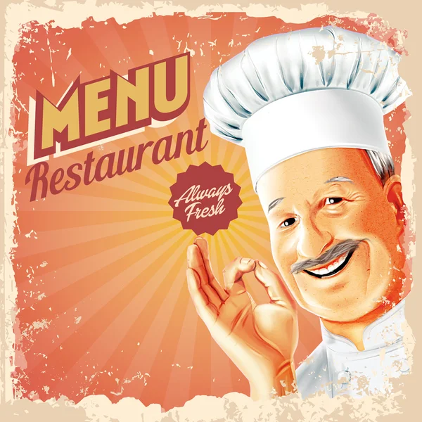 Chef de restaurant menu — Image vectorielle